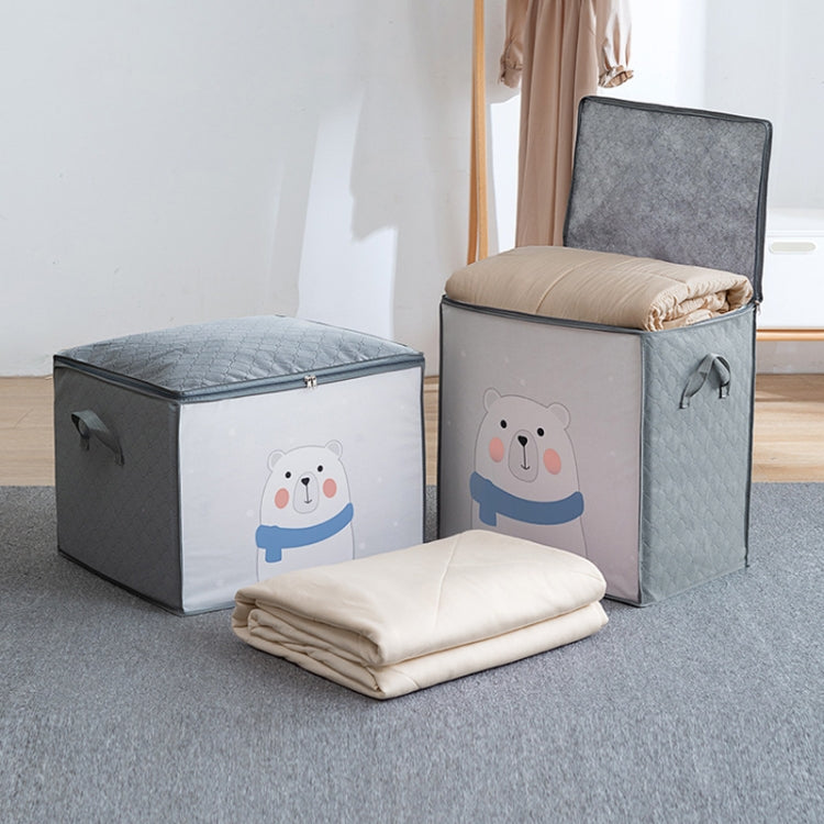 부직포 의류 정리 이불 방진 보관 가방, 가로 네이비 블루 50x42x39cm, 세로 연한 파랑 48x35x48cm