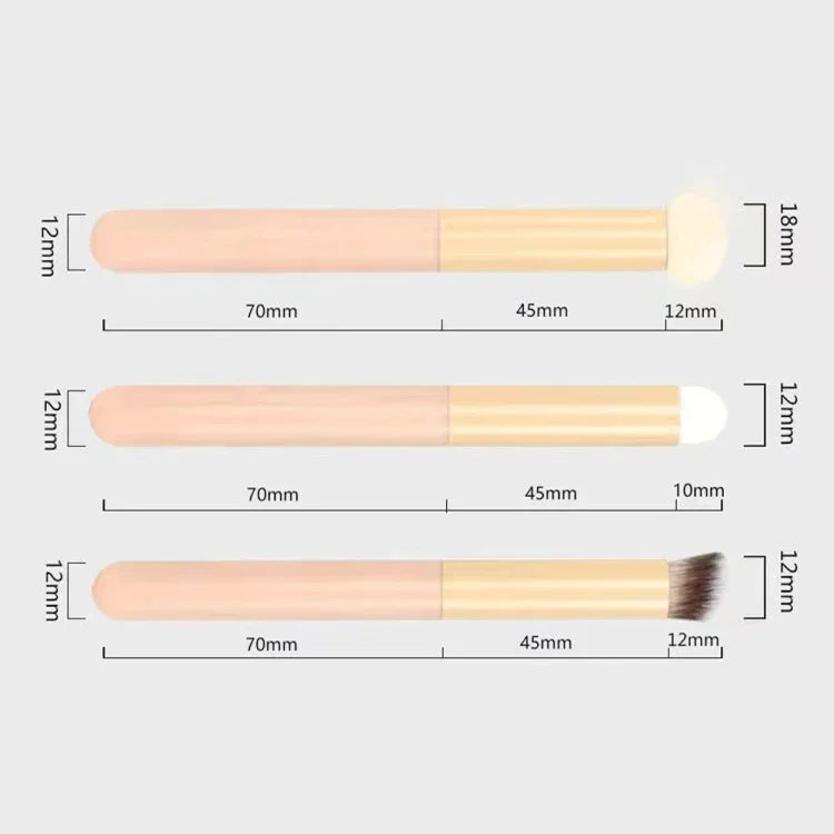 습식 및 건식 겸용 휴대용 컨실러 브러시 다기능 뷰티 도구, 3개 세트, 버섯형, 대각선형
