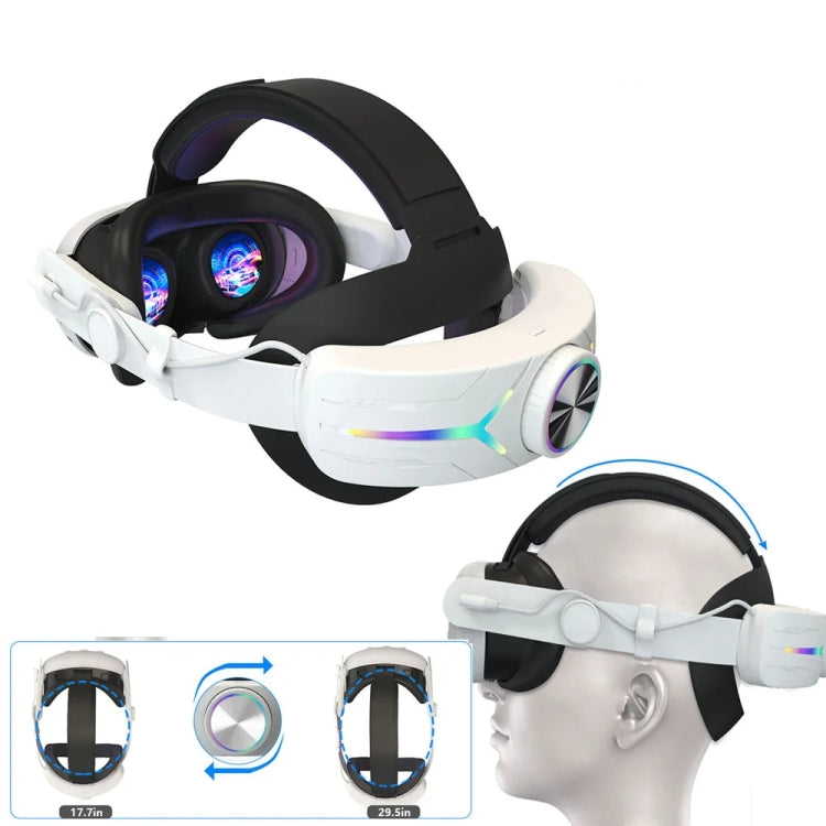 Meta Quest 3 USB 충전식 RGB 조명 효과 조절 가능 접이식 헤드셋용, Meta Quest 3 (엘리트), Meta Quest 3 (화이트), Meta Quest 3 (블랙)
