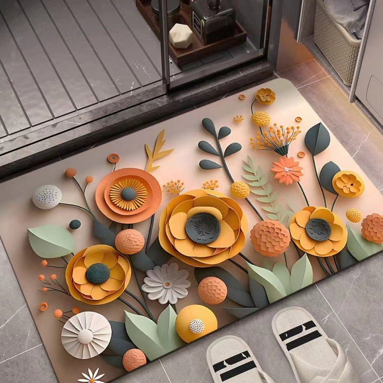 3D 유화 규조토 흡수 바닥 매트 미끄럼 방지 카펫, 40 x 60cm, 50 x 80cm