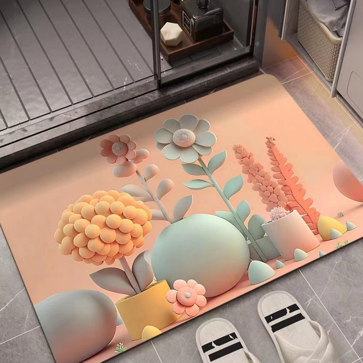 3D 유화 규조토 흡수 바닥 매트 미끄럼 방지 카펫, 40 x 60cm, 50 x 80cm