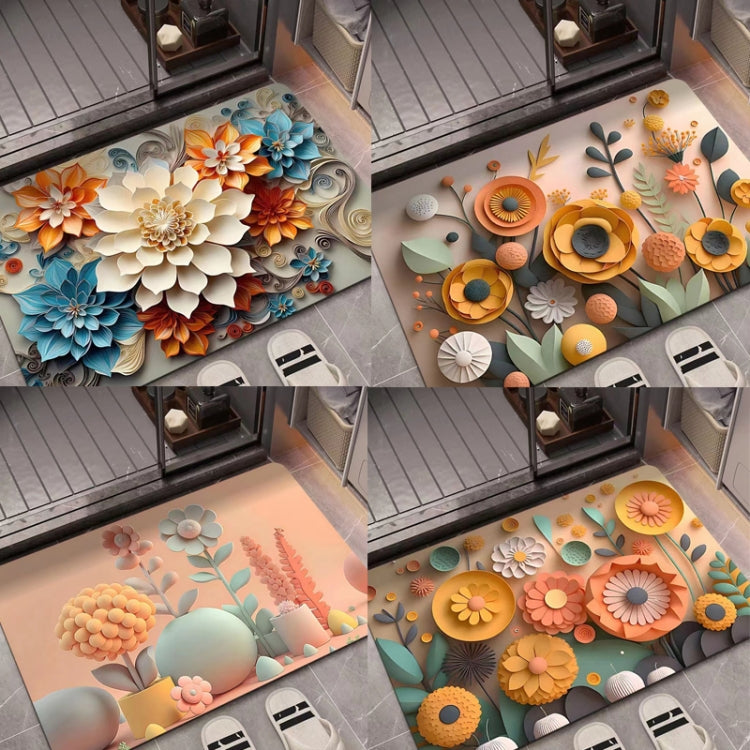 3D 유화 규조토 흡수 바닥 매트 미끄럼 방지 카펫, 40 x 60cm, 50 x 80cm