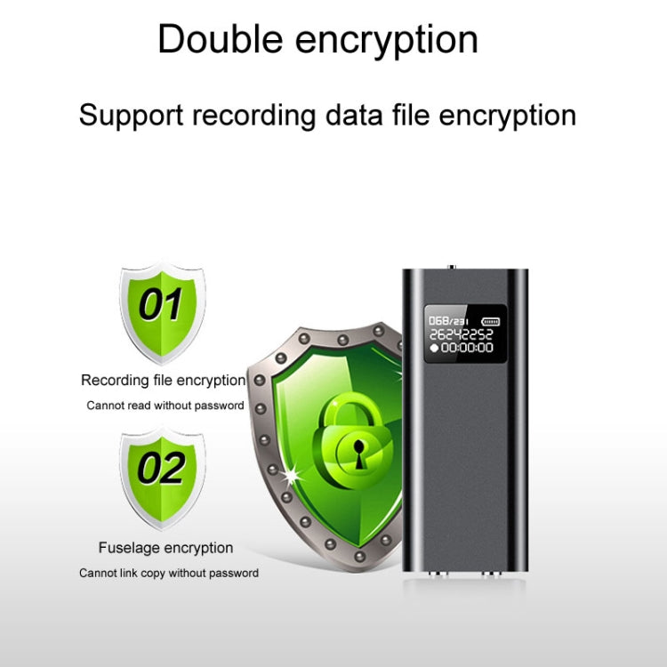 Q25 지능형 음성 녹음기 화면 포함 HD 노이즈 캔슬링 백 클립 음성 리포터, 4GB, 8GB, 16GB, 32GB