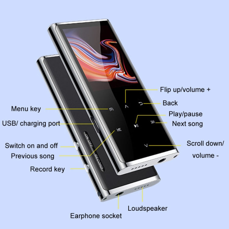 M27 1.8인치 블루투스 MP3/MP4 뮤직 플레이어 전자책 녹음기, 4GB, 8GB, 16GB, 32GB