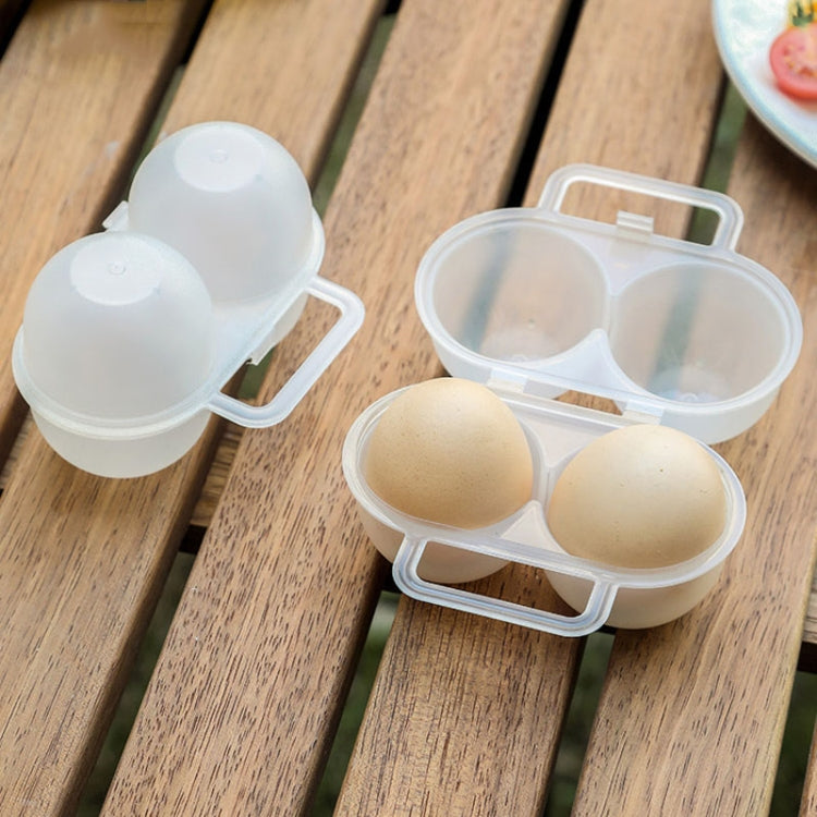 야외용 휴대용 2칸 계란 트레이 소형 계란 보관 및 보호 케이스