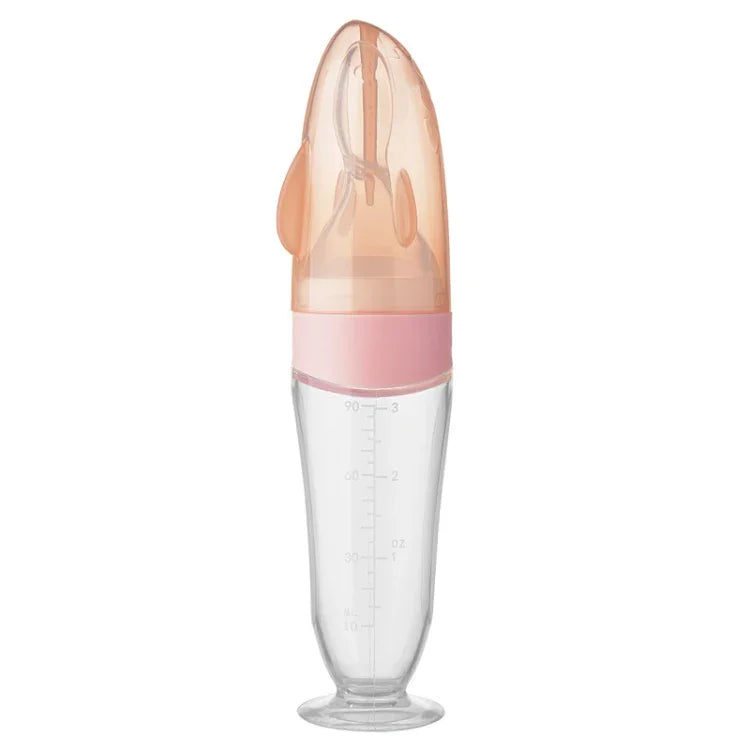 아기 실리콘 병 짜먹는 수유용 숟가락 어린이 보조 병 먹이개