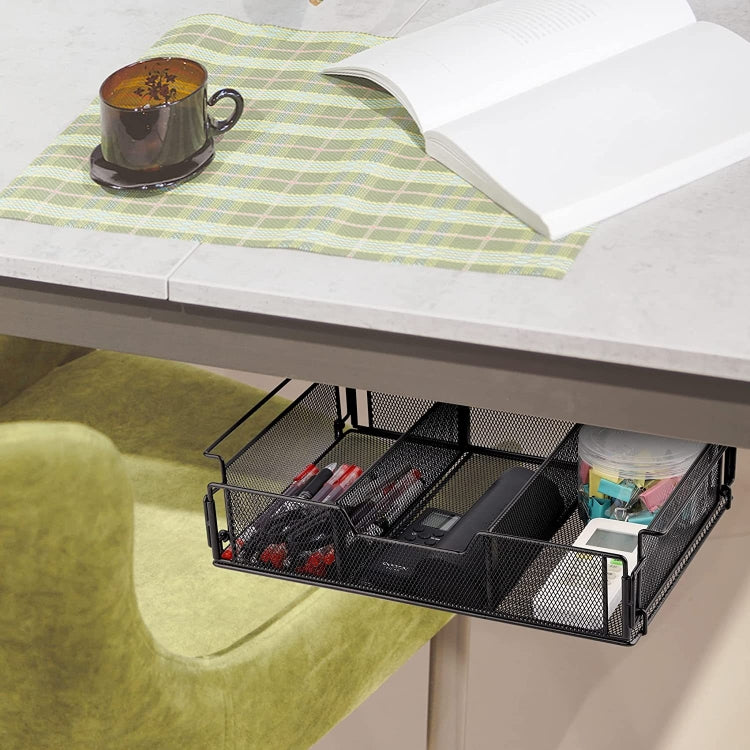 Under Desk Drawer Storage Organizer Desk Hidden Tray for Office Home, Hidden Tray