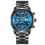 BINBOND B6022 30m Waterproof Luminous Multifunctional Quartz Watch, Leather-White Steel-Blue, Leather-White Steel-White, White Steel-White, Black Steel-Black, Black Steel-Blue