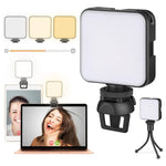 W64 64LED 비디오 컨퍼런싱 모바일 노트북 라이브 보조 조명 사진용 포켓 램프, 클립 세트, 클립+삼각대 세트