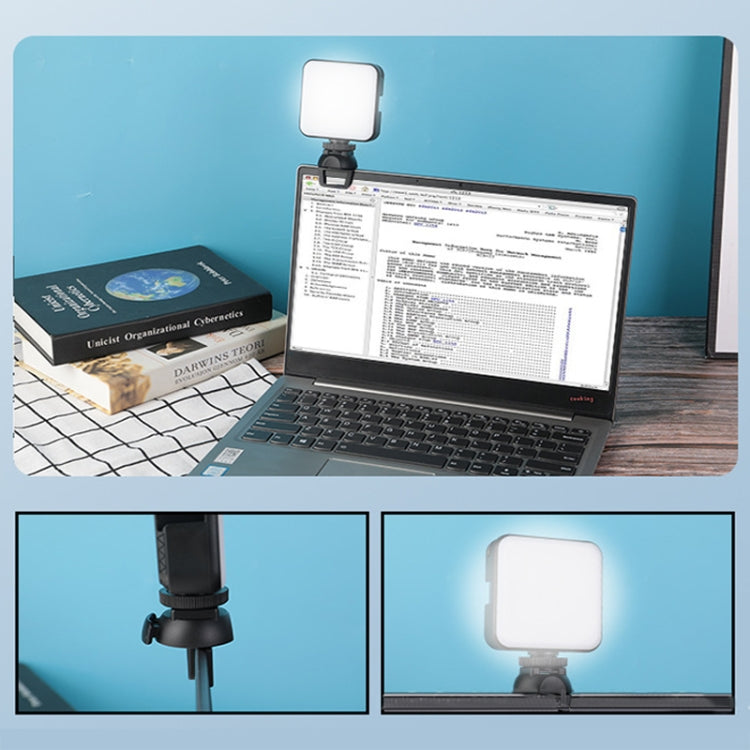 W64 64LED 비디오 컨퍼런싱 모바일 노트북 라이브 보조 조명 사진용 포켓 램프, 클립 세트, 클립+삼각대 세트