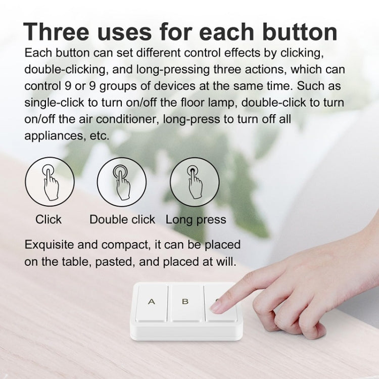 Zigbee Tuya 스마트 3키 상황별 무선 스마트 스위치, YSB33