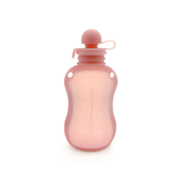 150ml 재사용 가능한 실리콘 아기 음식 파우치 리필 가능한 짜먹기 저장 용기, 150ml 블루, 150ml 핑크, 150ml 베이지