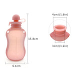 150ml 재사용 가능한 실리콘 아기 음식 파우치 리필 가능한 짜먹기 저장 용기, 150ml 블루, 150ml 핑크, 150ml 베이지