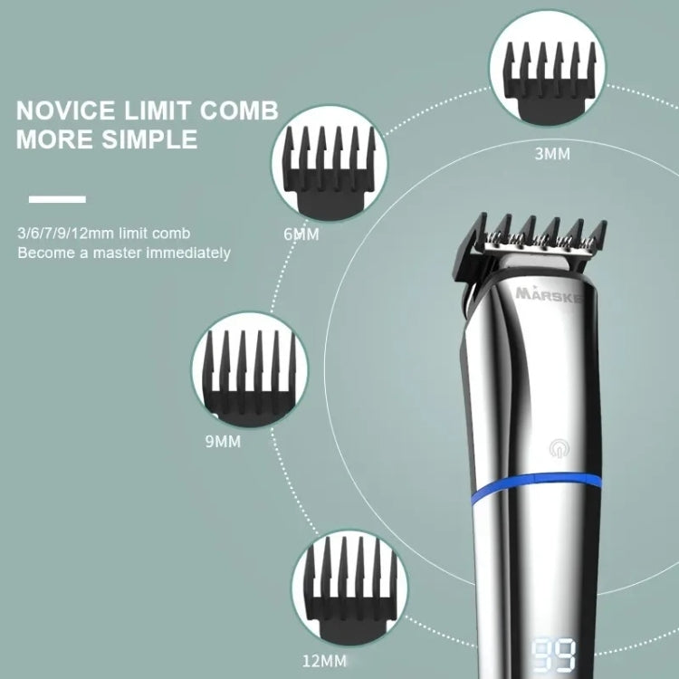 MARSKE 6 in 1 헤어 클리퍼 그루밍 세트 충전식 면도기 조각 코털 트리머, EU 플러그, US 플러그