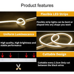 LIXINCORDA 2m 5V USB 터치 컨트롤 LED 라이트 스트립 유연한 네온 실리콘 소프트 스트립, USB 터치 컨트롤 (핑크), USB 터치 컨트롤 (웜 화이트), USB 터치 컨트롤 (파란색)