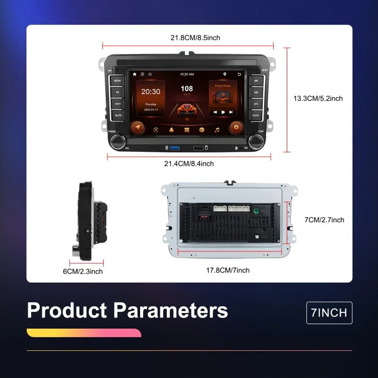 폭스바겐/스코다용 2+64G 플레이어 대형 화면 카플레이 안드로이드 내비게이션 후방 카메라 통합 기기, 2+64G
