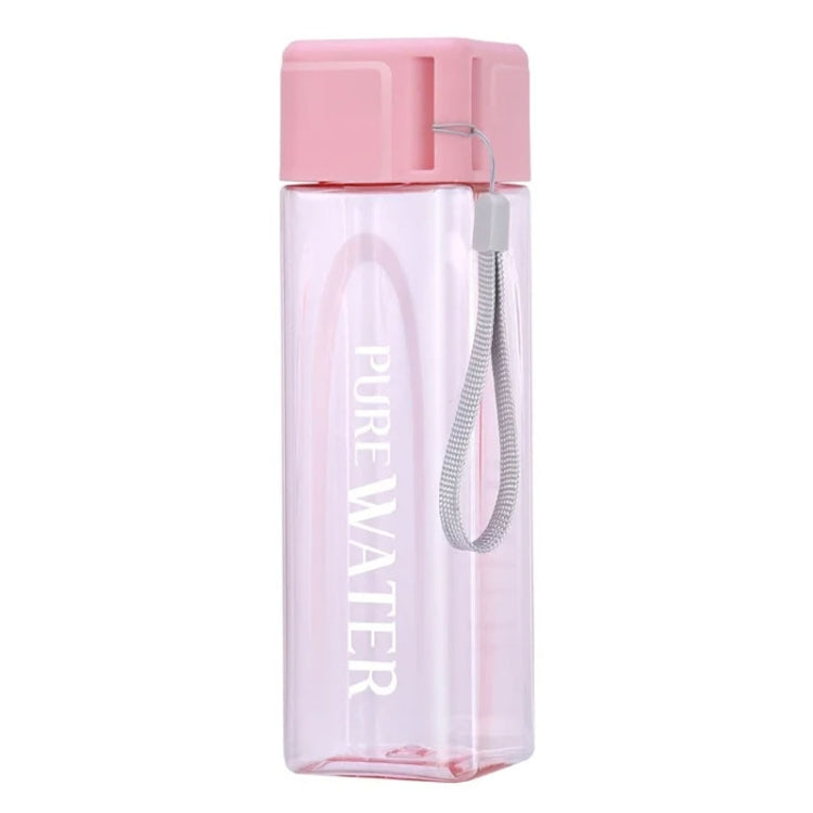 심플 스퀘어 머그 휴대용 누수 방지 플라스틱 컵 스포츠 캠핑 병, 500ml