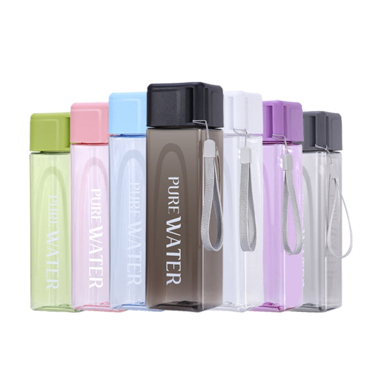 심플 스퀘어 머그 휴대용 누수 방지 플라스틱 컵 스포츠 캠핑 병, 500ml