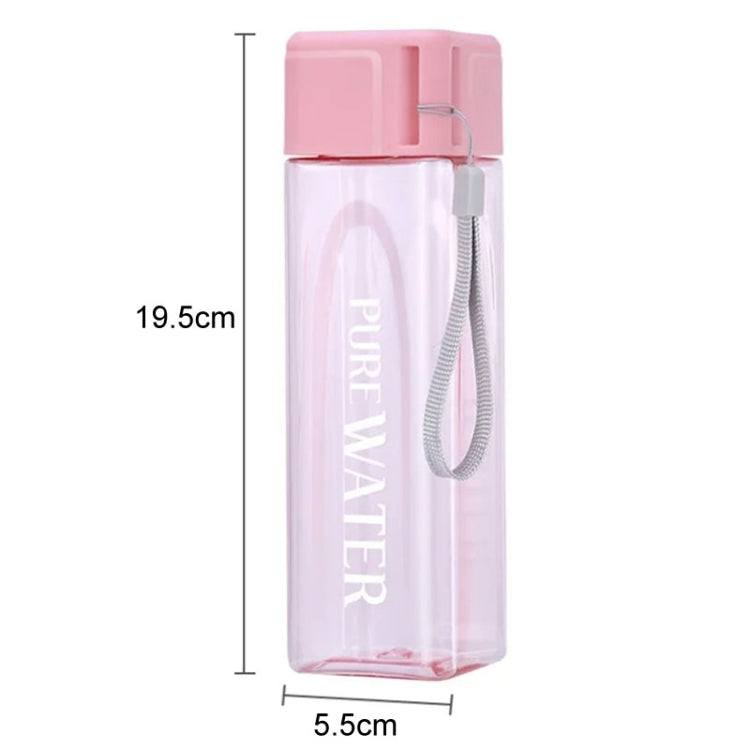 심플 스퀘어 머그 휴대용 누수 방지 플라스틱 컵 스포츠 캠핑 병, 500ml
