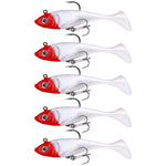 5개입 /팩 HENGJIA SO071 T-테일 납 낚시 루어 루아 낚시 소프트 베이트, 8.5cm 10.6g