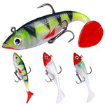 5개입 /팩 HENGJIA SO071 T-테일 납 낚시 루어 루아 낚시 소프트 베이트, 8.5cm 10.6g