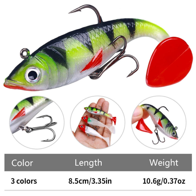 5개입 /팩 HENGJIA SO071 T-테일 납 낚시 루어 루아 낚시 소프트 베이트, 8.5cm 10.6g
