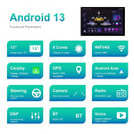 13.1인치 4+64G 안드로이드 대형 화면 내비게이터, 범용 지도 APK / 카플레이 / 후방 카메라, 13.1인치