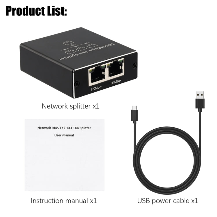 기가비트 네트워크 분배기 네트워크 공유기 RJ45 네트워크 케이블 분배기, 1대 3, 1대 4
