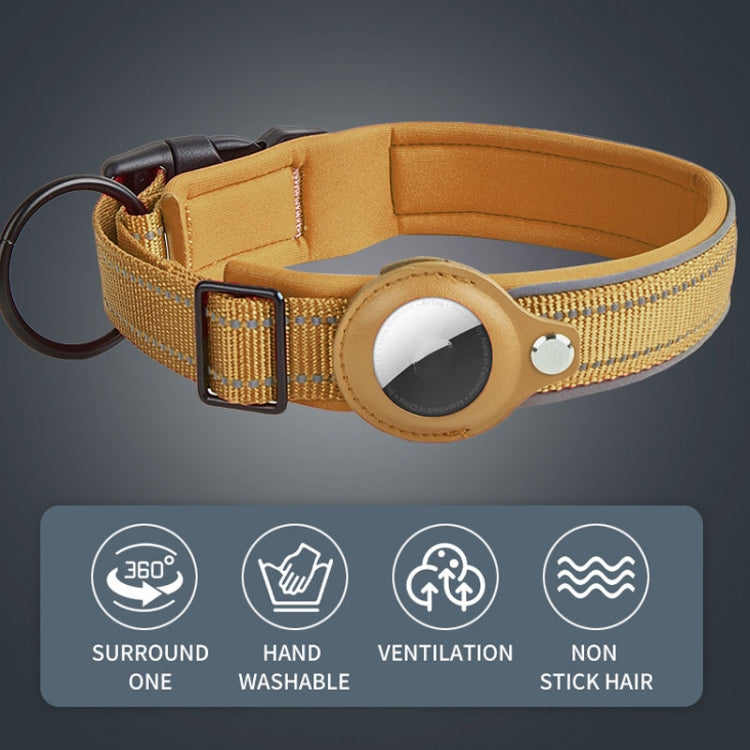 AirTag 2세대 / AirTag 1세대 트래커 개 목걸이 네오프렌 안감 반사 반려동물 목걸이, S, M, L, XL