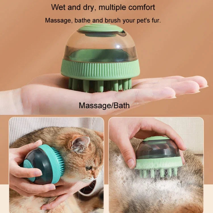 반려동물 세정 캡슐 리필형 샤워 젤 타입 고양이 강아지 목욕 마사지 브러시