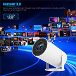 HY300 PRO 스마트 프로젝터 안드로이드 11.0 시스템 160 루멘 휴대용 프로젝터, EU 플러그, 미국 플러그, 영국 플러그, 호주 플러그