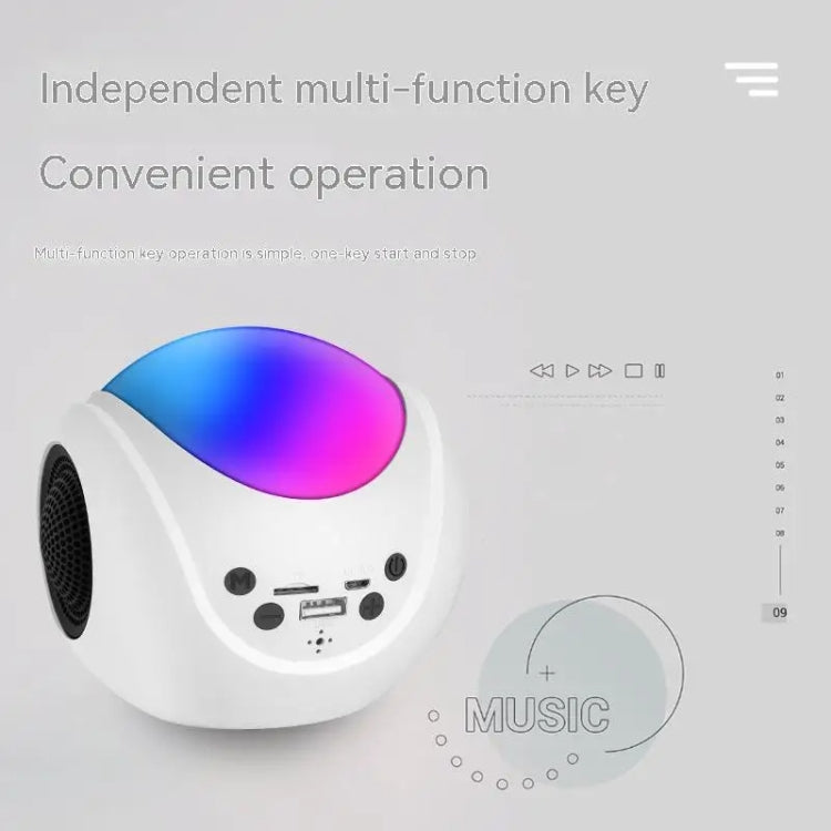SY-688 TWS RGB 컬러풀 라이트 미니 카드 블루투스 스피커, SY-688 화이트