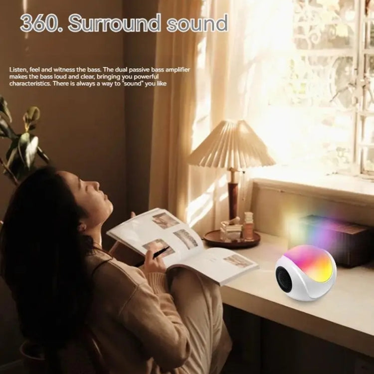 SY-688 TWS RGB 컬러풀 라이트 미니 카드 블루투스 스피커, SY-688 화이트