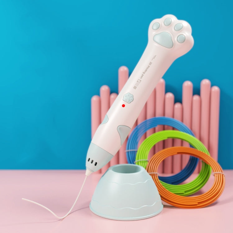 Cat Claw USB Charging Low Temperature 3D Printing Pen Children DIY Graffiti 3D Painting Pen, Mint Green, Sakura Pink