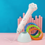 고양이 발톱 USB 충전 저온 3D 프린팅 펜 어린이 DIY 낙서 3D 페인팅 펜, 민트 그린, 사쿠라 핑크
