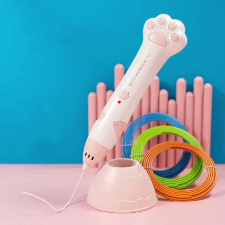 고양이 발톱 USB 충전 저온 3D 프린팅 펜 어린이 DIY 낙서 3D 페인팅 펜, 민트 그린, 사쿠라 핑크