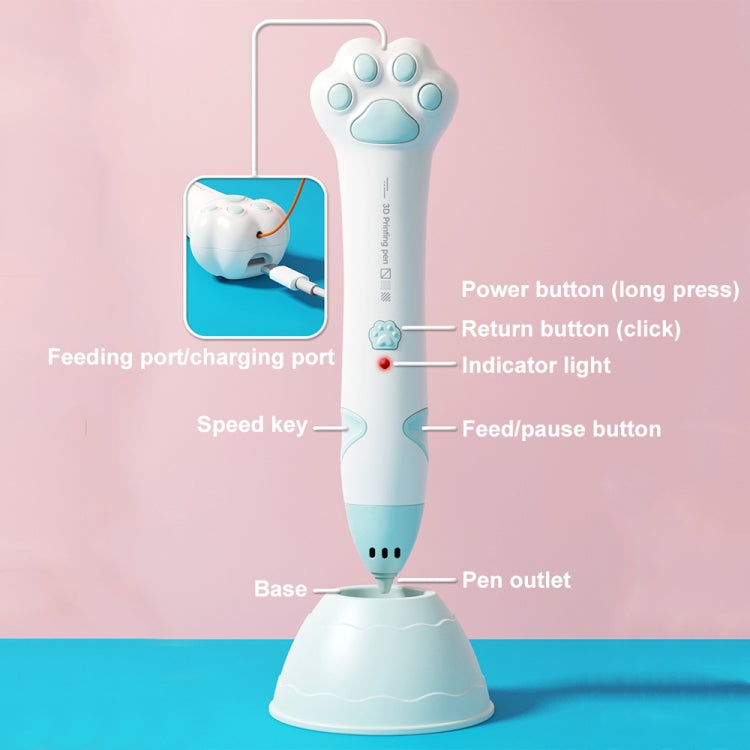 고양이 발톱 USB 충전 저온 3D 프린팅 펜 어린이 DIY 낙서 3D 페인팅 펜, 민트 그린, 사쿠라 핑크
