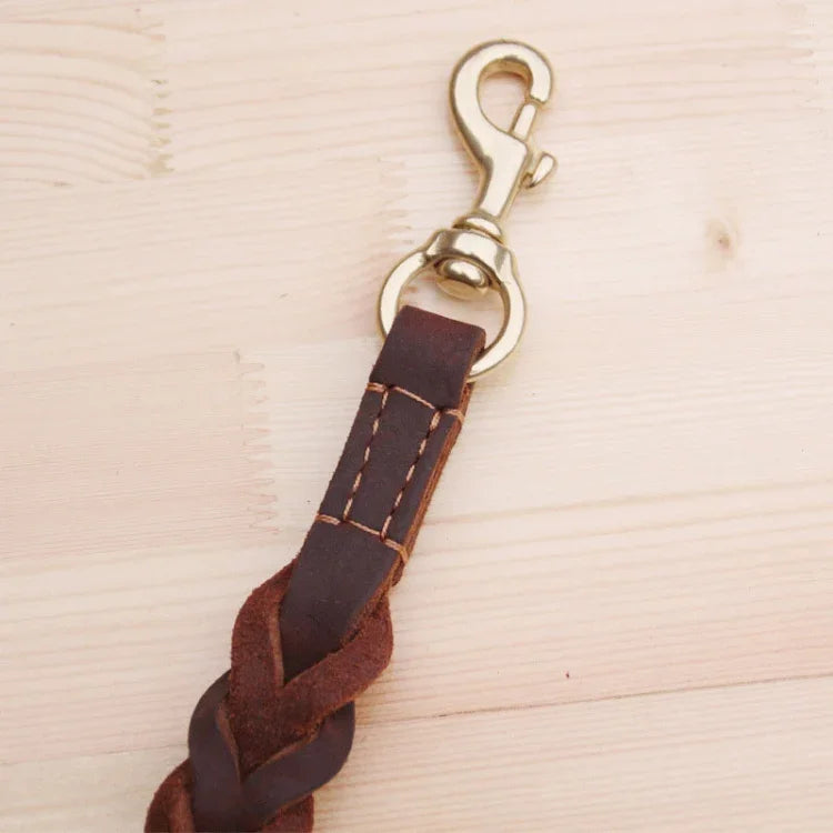 Leather Pet Leash Short Pull Rope Dog Chain, 1.8x50cm