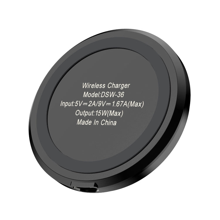 DSW-36B 휴대폰 무선 충전기 미니 15W 고속 충전 타입-C 원형 QI, DSW-36B
