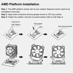 COOLMOON 프로스트 더블 구리 튜브 CPU 팬 데스크탑 PC 조명 무소음 AMD 공랭 쿨러, P2 매직 문 에디션 싱글 팬, P22 매직 문 에디션 더블 팬, P2 스트림라인 에디션 싱글 팬, P22 스트림라인 에디션 더블 팬