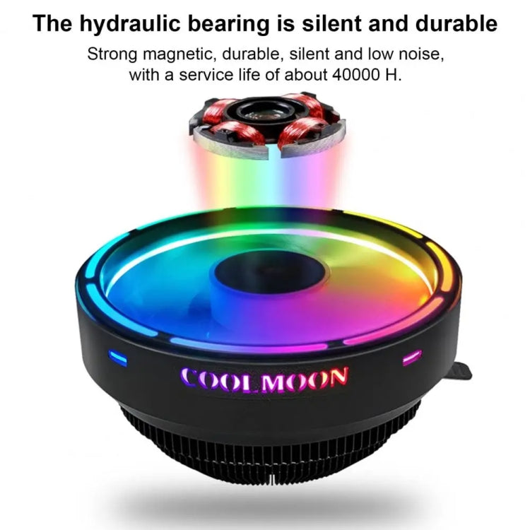 COOLMOON CPU 쿨러 데스크탑 컴퓨터 자동 색상 변경 멀티 플랫폼 무소음 쿨링 팬, CM-BF-RGB