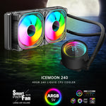 COOLMOON CM-YM-240T 디지털 ARGB 렌즈 에디션 일체형 수냉 CPU 쿨러 온도 표시 CPU 팬, CM-YM-240T