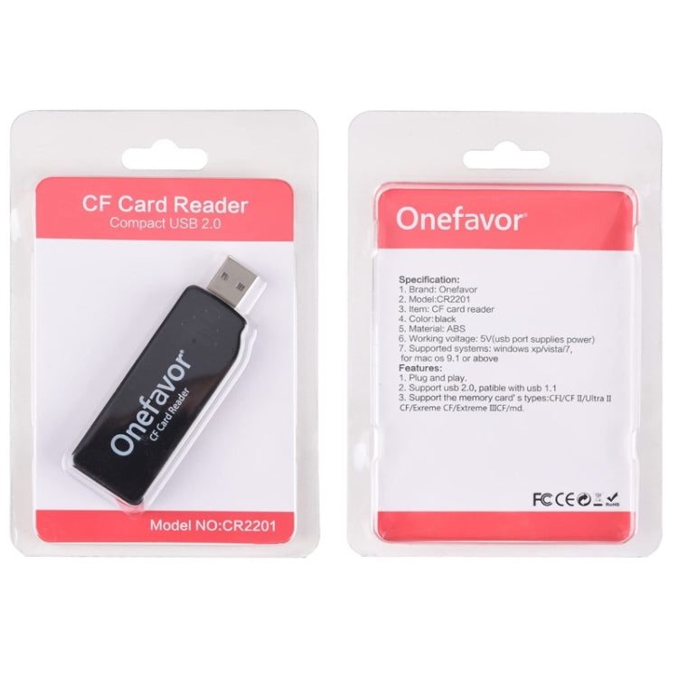 Onefavor USB2.0 고속 읽기 및 쓰기 CF 카드 리더기, CF 카드 리더기