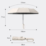 완전 자동 우산 비 또는 햇빛용 접이식 유니섹스 양산, 포워드 베이지 105cm, 포워드 블루 105cm, 포워드 그레이 105cm, 포워드 베이지 125cm, 포워드 블루 125cm, 포워드 그레이 125cm, 리버스 베이지 105cm, 리버스 블루 105cm
