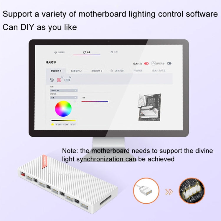 COOLMOON AM10 ARGB+PWM 듀얼 10포트 온도 제어 스플리터 케이스 팬 5V 3핀 허브