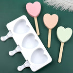 3구 하트 모양 아이스크림 몰드 DIY 푸딩 몰드 논스틱, 3구 하트