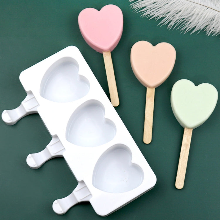 3구 하트 모양 아이스크림 몰드 DIY 푸딩 몰드 논스틱, 3구 하트