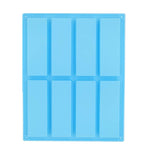 8구 직사각형 실리콘 수제 비누 몰드 DIY 아로마테라피 몰드, 연파랑, 보라, 핑크