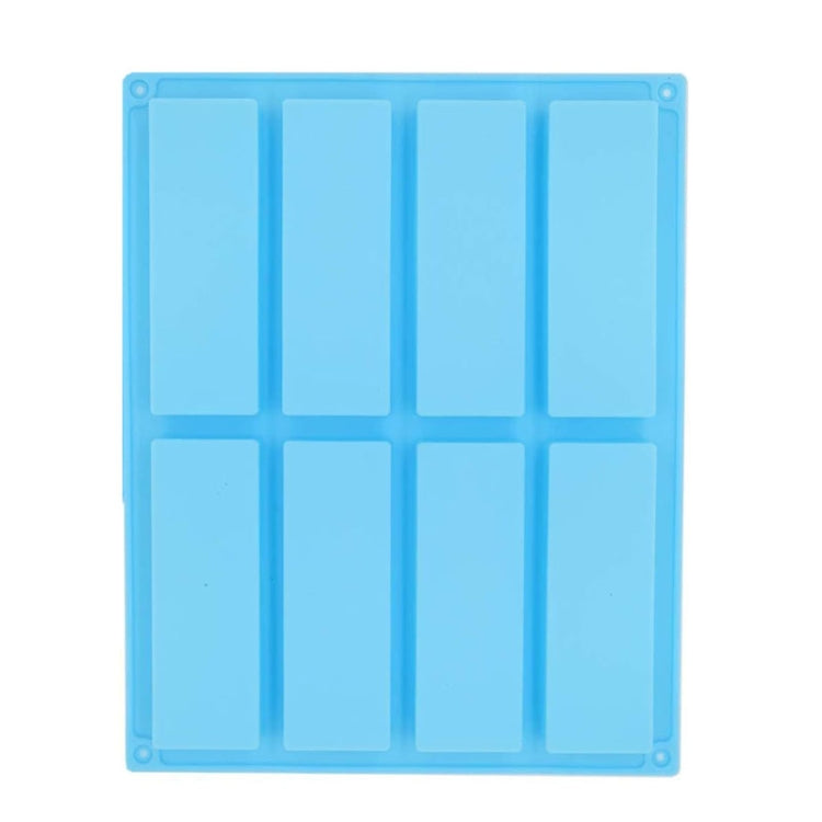 8구 직사각형 실리콘 수제 비누 몰드 DIY 아로마테라피 몰드, 연파랑, 보라, 핑크