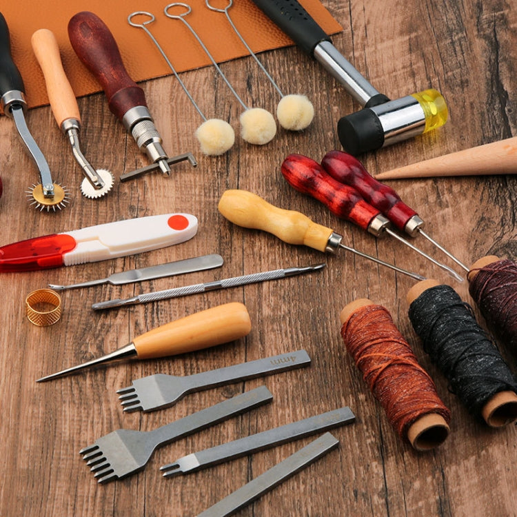 수제 가죽 DIY 제작 도구 세트, 35개/세트